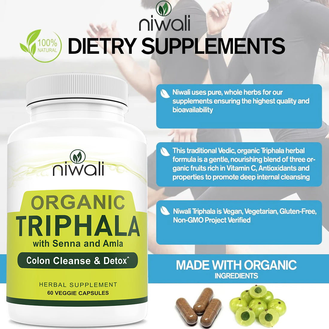 Niwali Triphala Supplement Organic Herbal