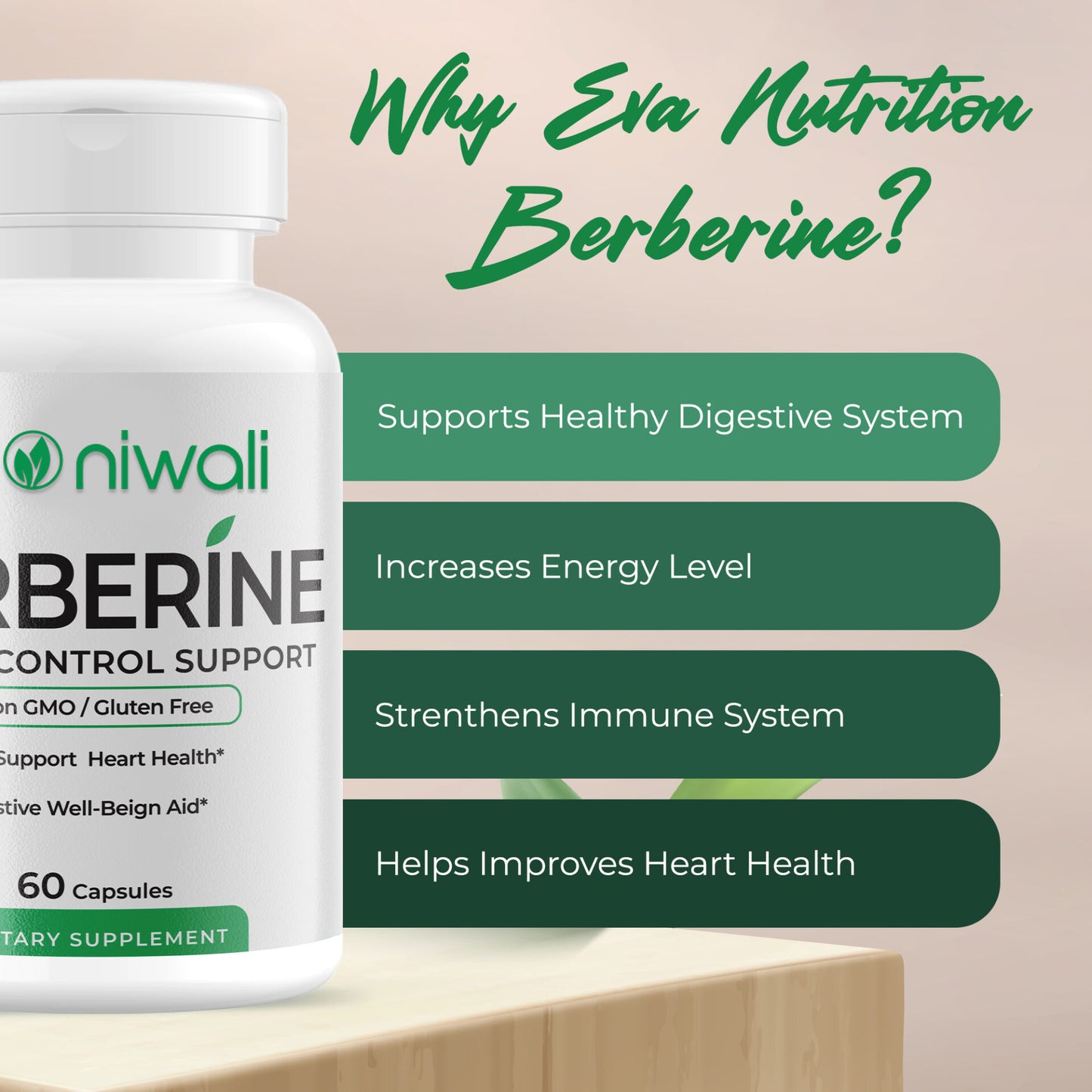 Niwali Berberine Supplement | Berberine HCI Root Supplements Pills |