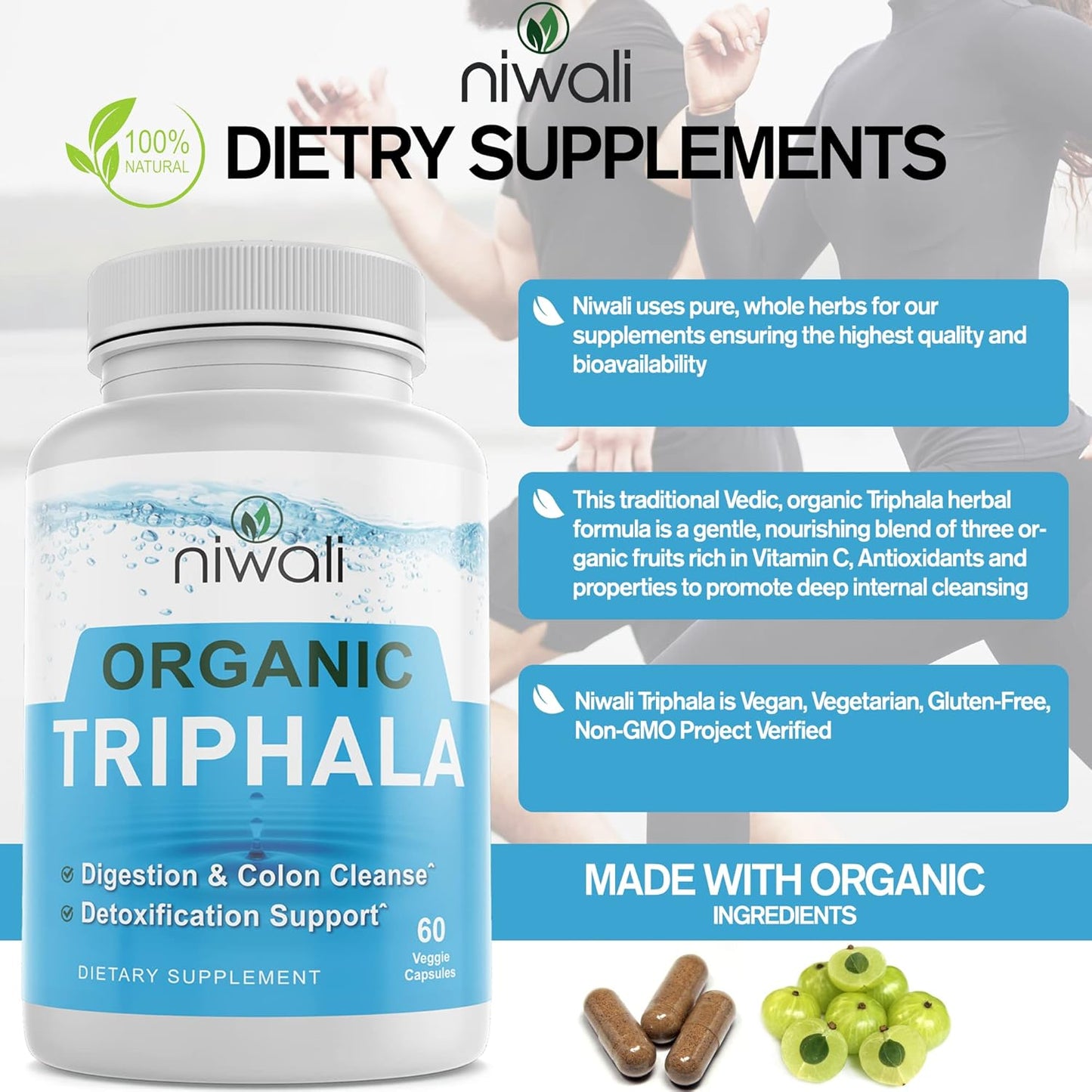 Niwali Organic Triphala Herbal Supplement