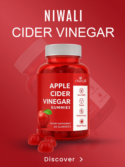 Niwali Apple Cider Vinegar Gummies - 60 Counts | Vitamin B9, B12, Beetroot, Pomegranate | Support Immunity, Digestion and Detox | The Mother - Gluten-Free, Vegan, Non-GMO